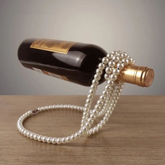 Floating Wine Bottle | Pearl Necklace Stand (Multi-Colored)