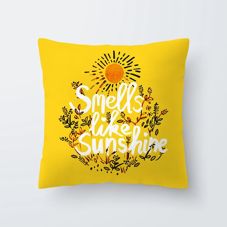 Throw Cushion Cover | Yellow ( 24 designs )