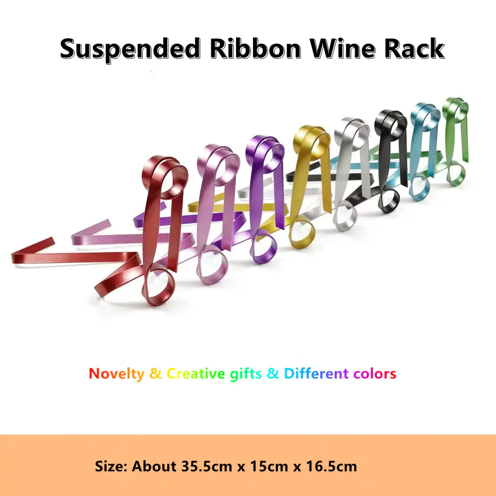 Floating Wine Bottle | Ribbon Stand (Multi-Colored)