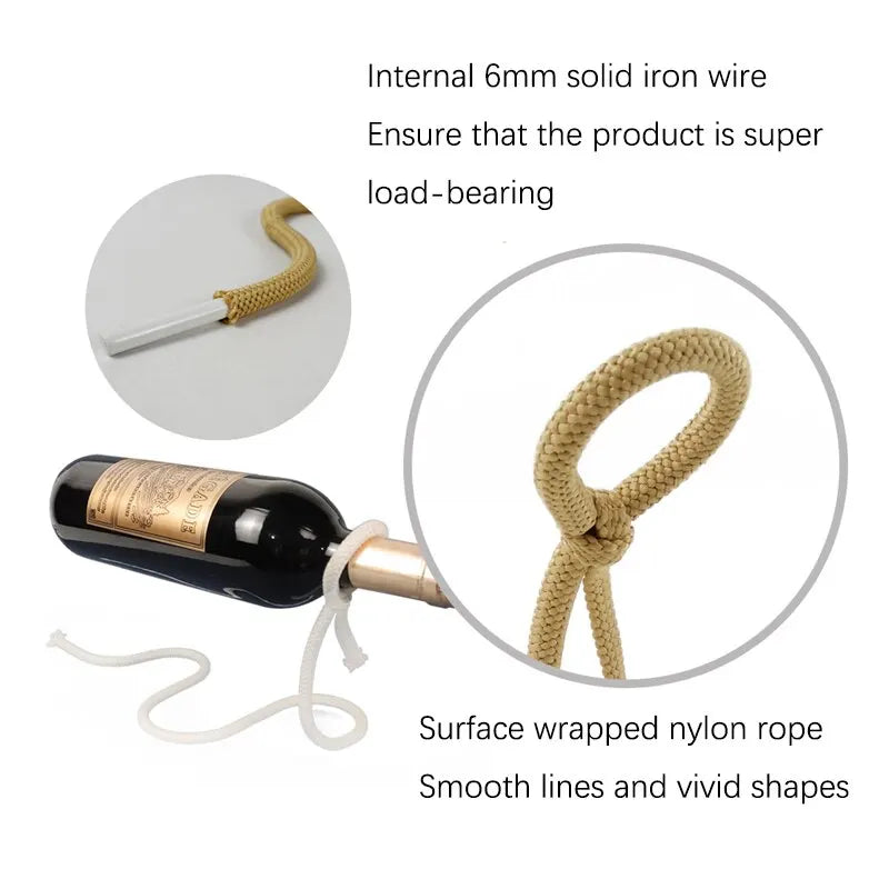 Floating Wine Bottle | Rope Stand (Multi-Colored)