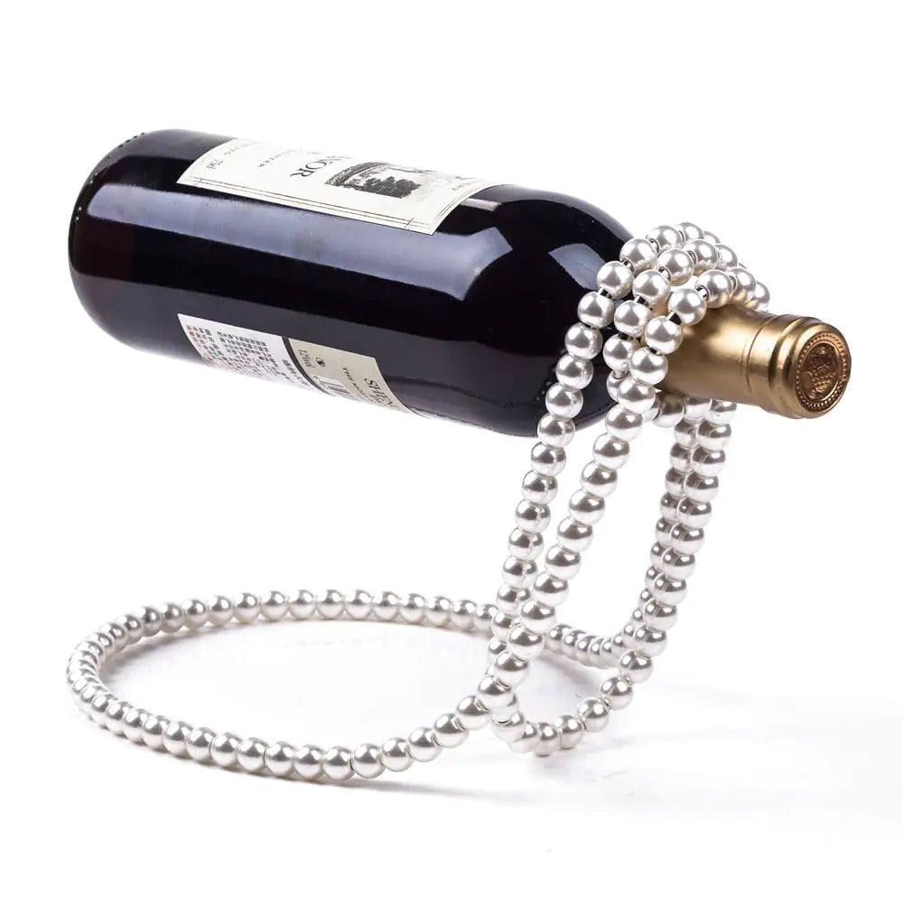 Floating Wine Bottle | Pearl Necklace Stand (Multi-Colored)